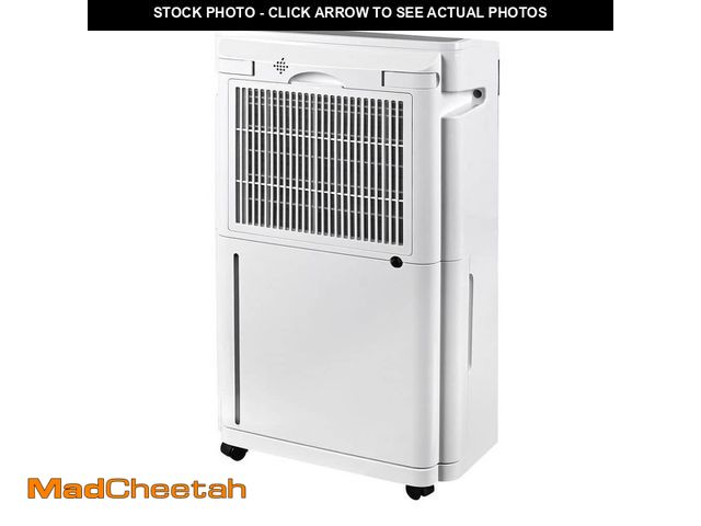 Lot 74-12557882 - Edendirect 60 pt. 4500 sq. ft. Portable Dehumidifier with Bucket in. White, with Drainage Hose, Chil...