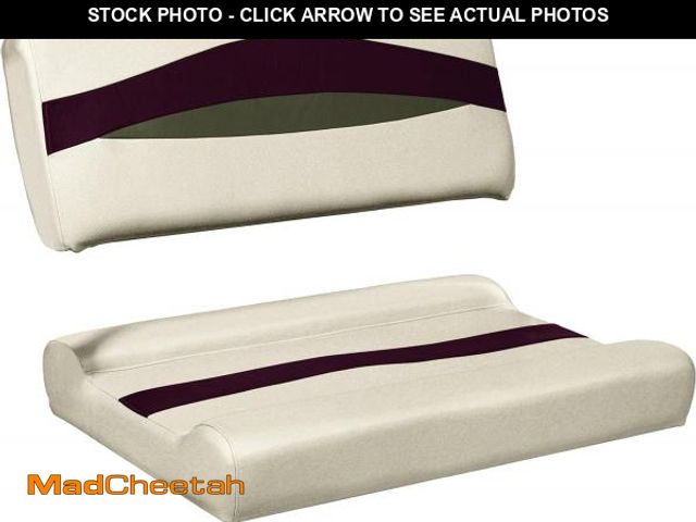Lot 74-11988168 - Wise BM1152-989 Premier Series Pontoon Flip-Flop Seat Cushion Set, Platinum/Wineberry/Manatee - UNUS...