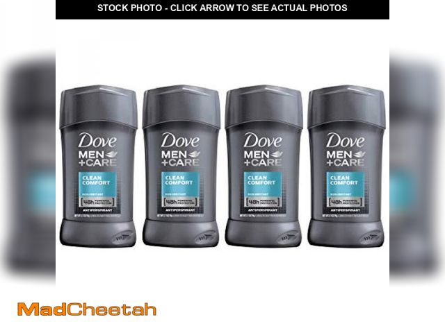 Lot 74-12325611 - Dove Men+Care Antiperspirant Deodorant Stick 4 Count Clean Comfort 72-Hour Sweat &amp; Odor Protecti...