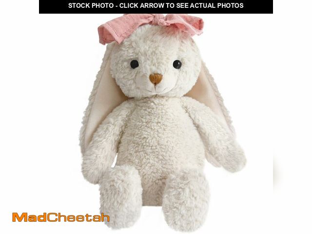 Lot 74-14266069 - CUDDLE CORNER Bunny Stuffed Animal Soft Rabbit Cuddly Toy 10'' Long - Eared Plush Bunny with Pink Bo...