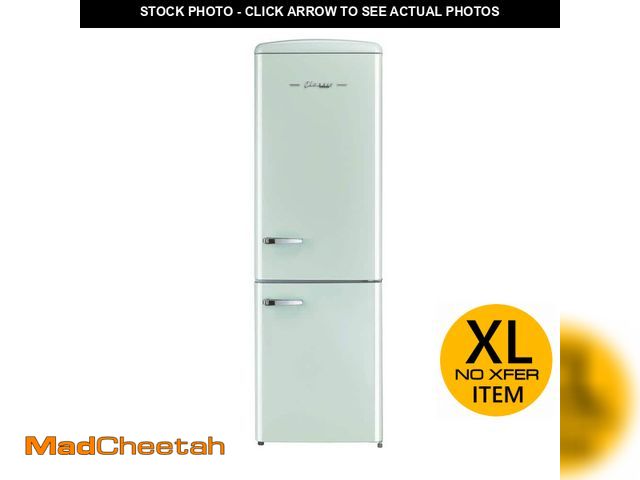 Lot 74-14343494 - (DENTED ON ONE SIDE) Unique Appliances Classic Retro 24 in 11.7 cu. ft. Frost Free Retro Bottom Free...