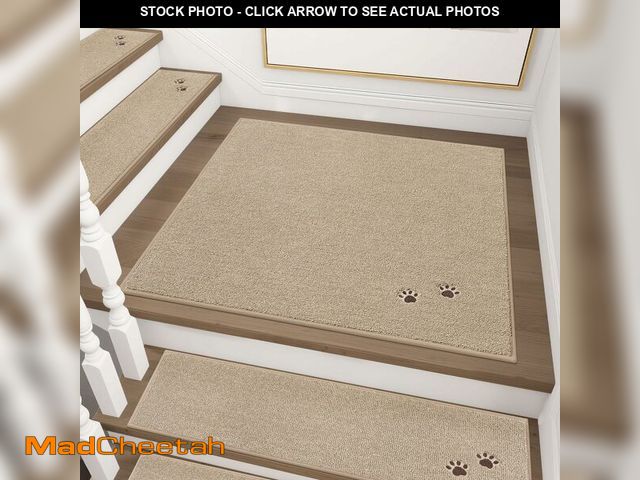 Lot 74-13540759 - BEQHAUSE Stair Landing Rug Non-Slip 30"x30", Square Stair Landing Mats for Stairs Washable, Carpet S...