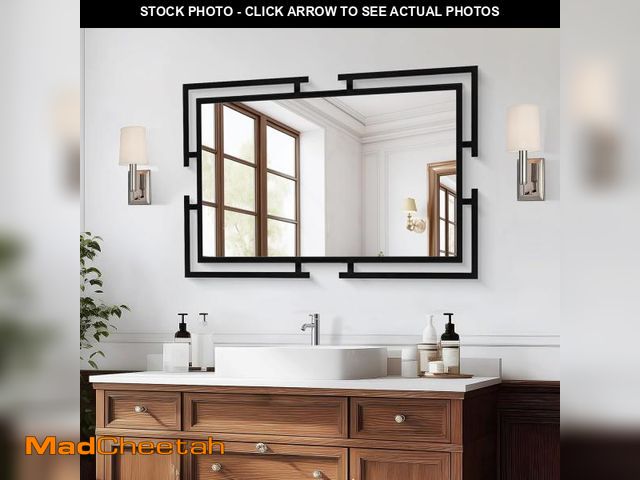Lot 74-12167088 - Autdot Large Wall Mirror for Living Room, 28"x40" Decorative Wall Mirror for Over Sink, Tempered Gla...