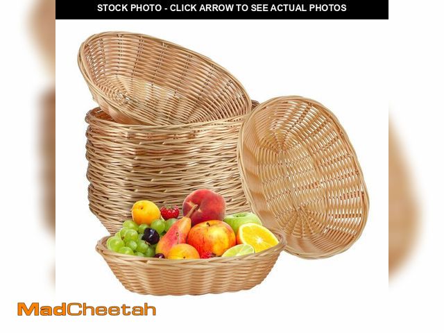 Lot 74-14055703 - 24 Pack Plastic Oval Baskets, Small Fruit and Bread Baskets for Food Storage, Empty Easter Gift Bins...