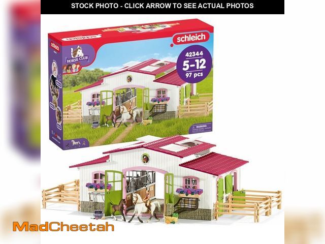 Lot 74-14349007 - Schleich Horse Club - 97PC Riding Center Horse Toy Playset with Rider, 2 Horses, Barn and Farm Figur...