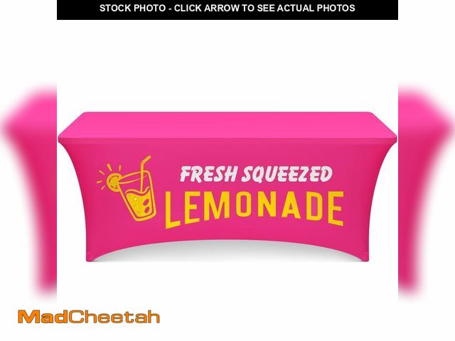 Lot 74-14151316 - Oudain Lemonade Stand Supplies Tablecloth Stretch Spandex Table Cover Lemonade Vendor Tablecloth for...