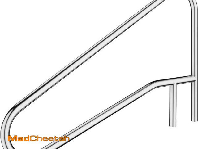 Lot 74-12508351 - ECOTRIC Pool Handrail Swimming Pool Stair Rail 49-3/8"X35-3/8 304 Stainless Steel Deck Mounted Cross...