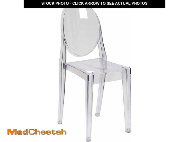 Lot 74-14068062 - Flash Furniture Cheryl Indoor/Outdoor Ghost Accent and Dining Chair with Contoured Seat, Stackable T...