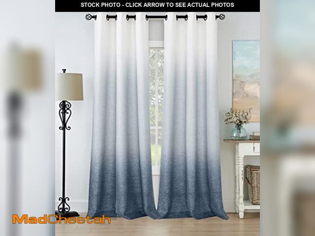 Lot 74-10634605 - Central Park Ombre Window Curtain Panel Linen Gradient Print on Rayon Blend Fabric Drapery Treatment...