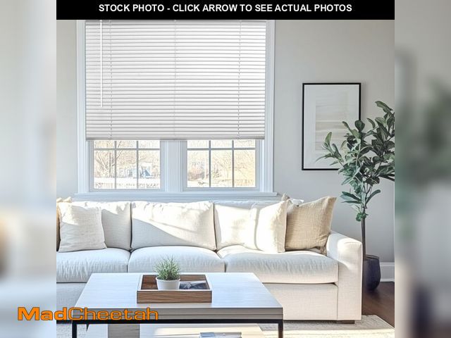 Lot 74-14067936 - CHICOLOGY Cordless Vinyl Mini Blinds, 35'W x 60'H, White (Commercial Grade), Window Shade - UNUSED