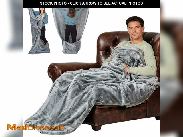 Lot 74-13714541 - EzrAllora Giant Plush Fleece Lightweight Foot Pocket Blanket -Patent Pending- Premium Gifts for Men ...
