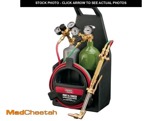 Lot 74-12774083 - Lincoln Electric Port-A-Torch Kit with Oxygen and Acetylene Tanks for Cutting Welding and Brazing - ...