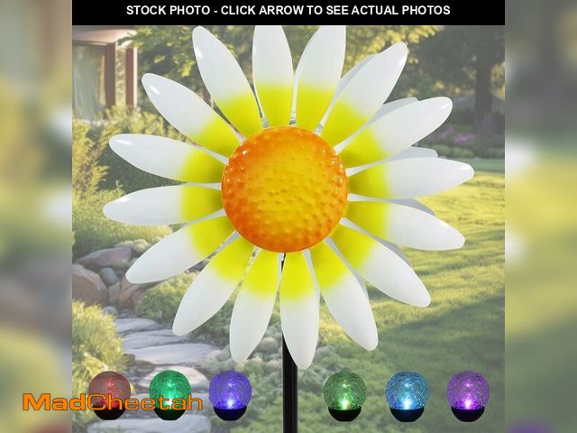 Lot 74-14146427 - Decorative Metal Garden Daisy Wind Spinner, Decorative Garden Stakes, Daisy Wind sulpture for Yard P...