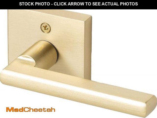 Lot 74-12309439 - Linkaa Satin Brass Dummy Door Handles Square for Closet French DoorÃ¯Â¼ÅGold Lever Interior, Non-Tu...
