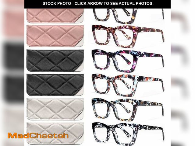 Lot 74-12434229 - CCVOO 6 Pack Oprah Style Reading Glasses for Women Blue Light Blocking Computer Square Readers with ...
