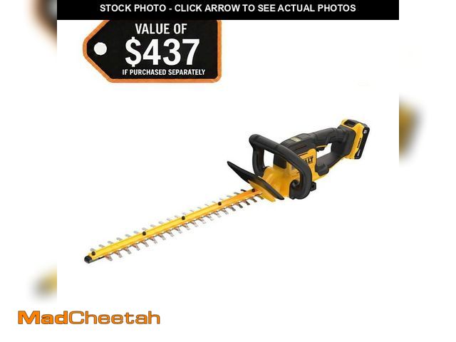 Lot 74-13867381 - DEWALT 20V MAX 22 in. Cordless Battery Powered Hedge Trimmer with 5 Ah Battery Pack and Charger - UN...