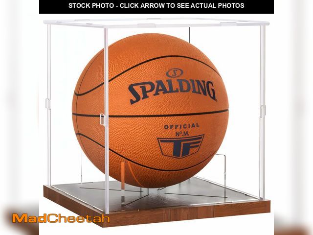 Lot 74-14147309 - Fitense Basketball Display Case Acrylic Clear, UV Protected Basketball Stand Box Full Size with Soli...