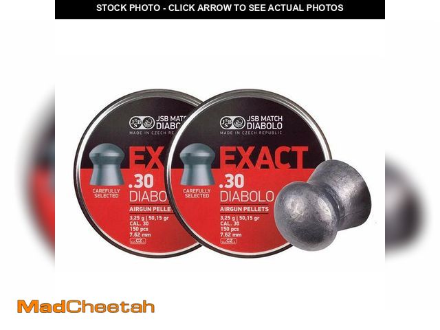 Lot 74-13962015 - JSB 546031-150 Diablo Exact Air Gun Pellets .30 Cal, 50.15 Grains, 150ct, 2 Pack - USED