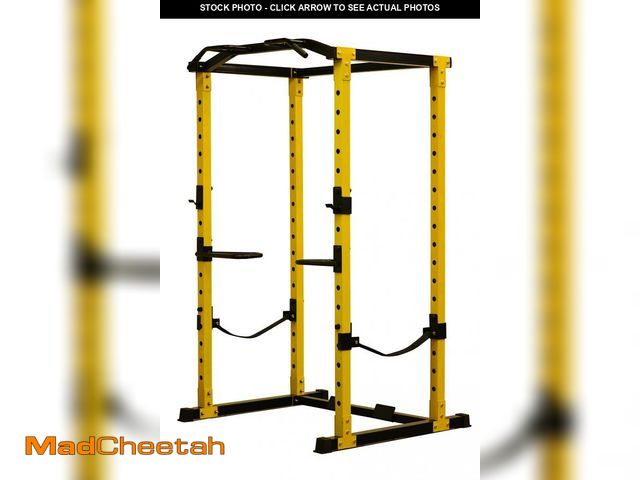 Lot 74-12489545 - (MISSING ACCESSORIES) HulkFit Pro Series Power Cage and Home Gym Attachments - Yellow - USED