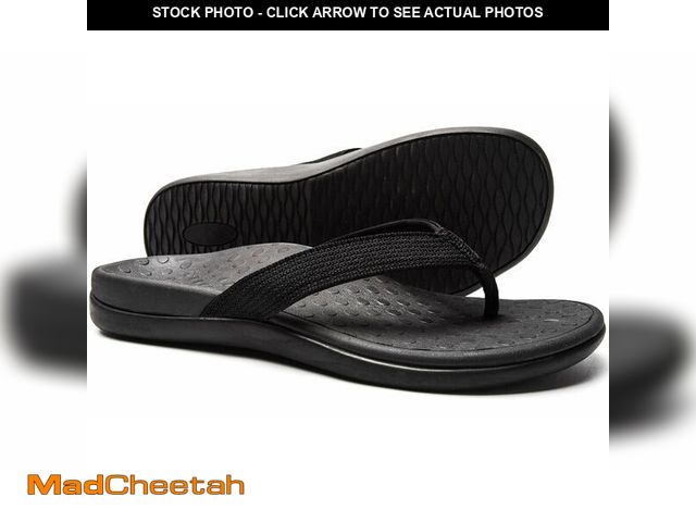 Lot 74-14290459 - LLSOARSS Women's Flip Flops with Arch Support,Best Orthopedic Sandals for Plantar Fasciatis Heel &am...