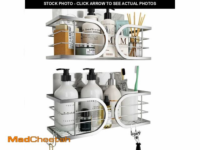 Lot 74-14144271 - Adurei Shower Caddy No Drill Wall Mounted 304 Stainless Steel Durable Large Capacity Adhesive Shower...
