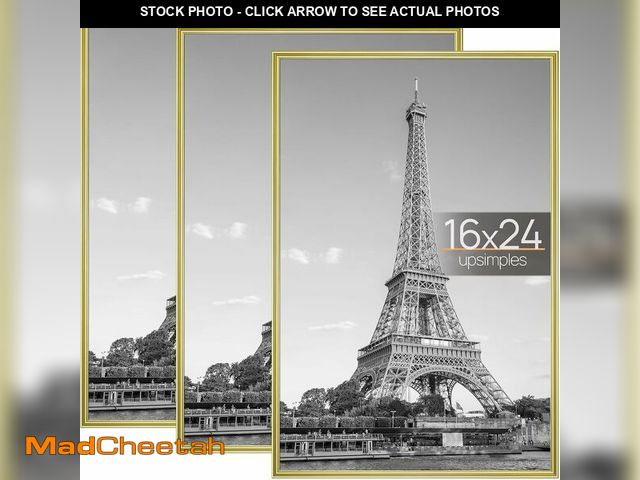 Lot 74-13583568 - upsimples 16x24 Picture Frame Gold 3 Pack, Scratch-Proof Poster Frames 16 x 24 for Photo Gallery - S...