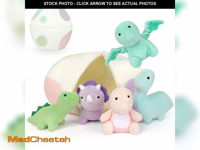 Lot 74-12702606 - KOPHINYE Plush Dinosaur Stuffed Animals, 5 PCS Dino Plush Toys and Egg Bag Set, Cute Small Dinosaur ...