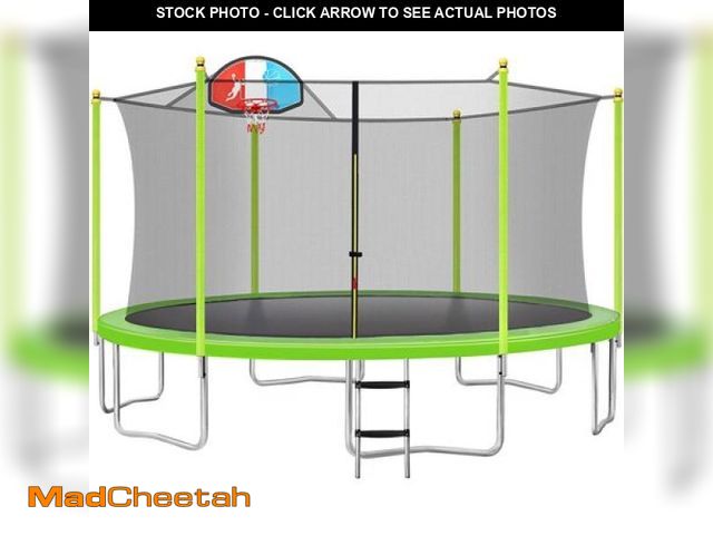 Lot 74-12107894 - YORIN Trampoline for 2-3 Kids  8FT Trampoline for Adults with Enclosure Net  Ladder  Light  800LBS W...