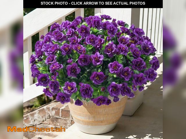Lot 74-13957981 - Artificial Faux Outdoor Flowers Plants for Spring Summer Decoration, Fake Silk Camellia UV Resistant...