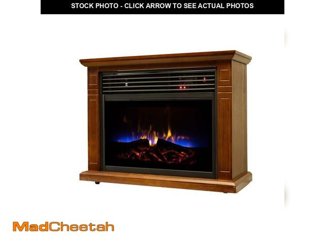 Lot 74-13001510 - *SCRATCHED* Comfort Glow 4600 BTU Vintage Oak Finish Electric Fireplace with Quartz Infrared Heating...