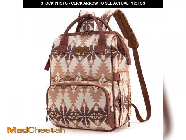 Lot 74-12123301 - *SEE PICS FOR DESIGN* Wrangler Diaper Bag Backpack Aztec Travel Backpack Purses Western Multi-Functi...