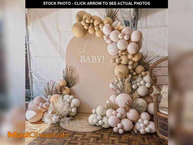 Lot 74-11549018 - Double Stuffed White And Beige Balloons Garland Nude Cream Blush Ivory Balloons Apricot White Sand B...