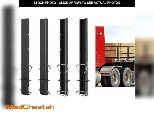 Lot 74-14251070 - Sidasu 30 in 4 Pcs Adjustable C Channel Pipe Stake, Trailer Stake Sides Rails with Anti-Loss Cord fo...