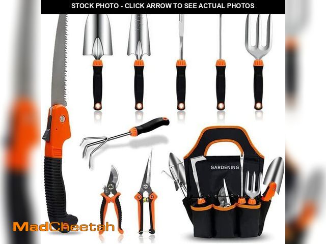 Lot 74-14384379 - QINGFANGLI Garden Tool Set, 10 PCS Stainless Steel Heavy Duty - UNUSED