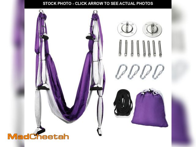 Lot 74-14215701 - ZELUS Aerial Yoga Swing Sling Strong Yoga Hammock Kit Set Trapeze Inversion Equipment Include 2 Exte...