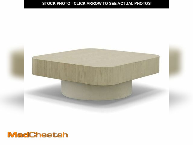 Lot 74-13012083 - Benjara CID Macy 40 Inch Coffee Table, Square, Modern Style Finish, Brown and Beige - UNUSED