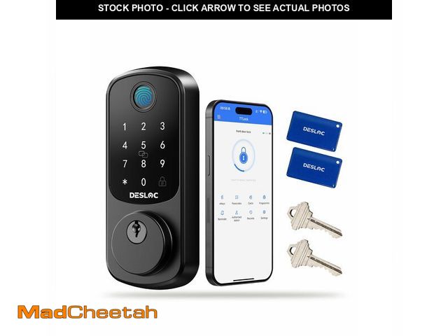 Lot 74-14266284 - DESLOC B200 Fingerprint Smart Door Lock with App Control, Keyless Entry Deadbolt for Front Door, Aut...