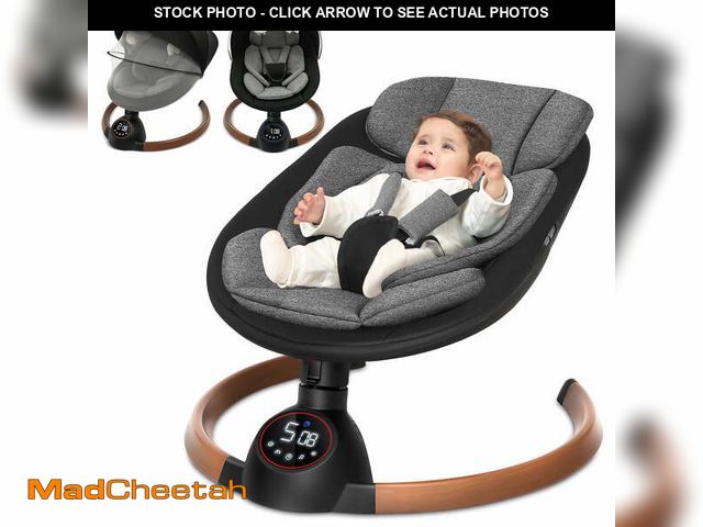 Lot 74-14436652 - Babyeap Baby Swing for Infants, Bluetooth Control 5-point Harness Newborn Swing, 5 Sway Speed, 10 Lu...