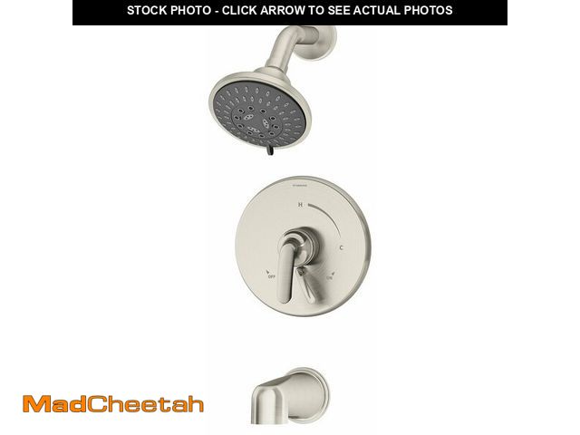 Lot 74-12717592 - Symmons S-5502-STN-TRM Elm 1- Handle Tub and Shower Faucet System, Satin Nickel - UNUSED