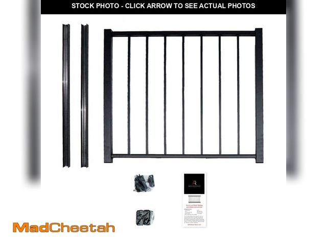 Lot 74-12649123 - Aria Railing 40 in. x 36 in. Black Powder Coated Aluminum Preassembled Deck Gate Kit - UNUSED