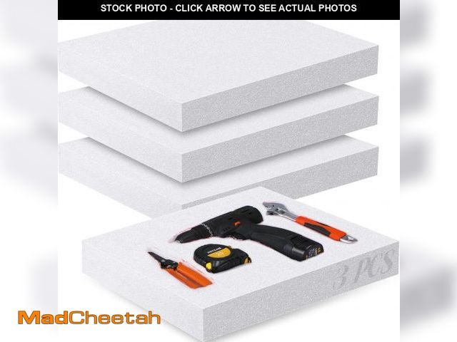 Lot 74-12139697 - Tioncy 3 Pcs Customizable Foam Insert Cuttable Insert Pads 2 Inches Thick Foam Sheets 2" x 16" x 18"...