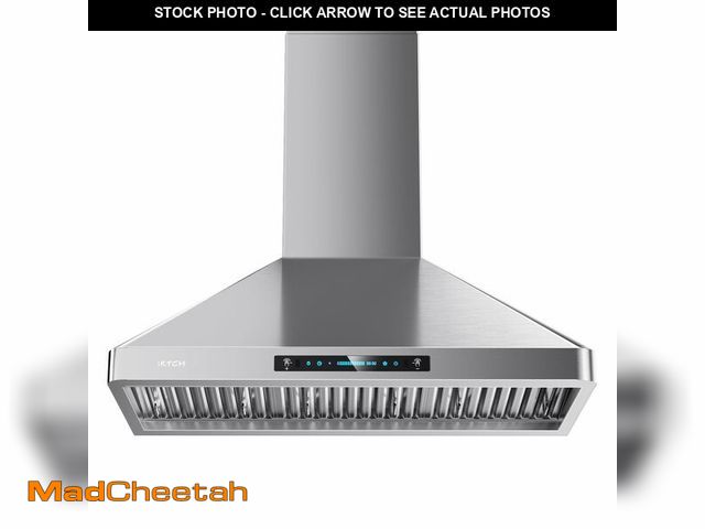 Lot 74-12822502 - IKTCH 36 inch Wall Mount Range Hood, 900 CFM Ducted/Ductless Range Hood with 4 Speed Fan, Pure Stain...