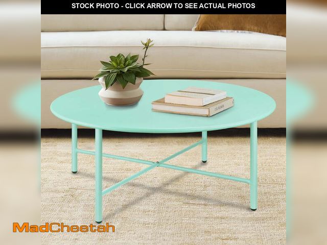 Lot 74-14288793 - CERBIOR Patio Round Steel Coffee Table, Weather Resistant Anti-Rust and Waterproof Indoor and Outdoo...