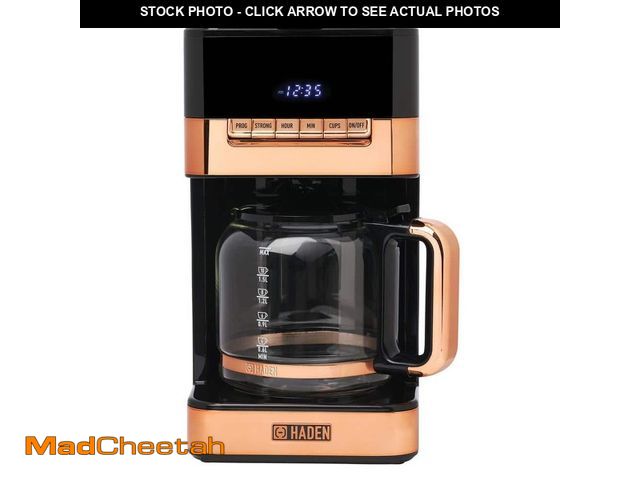 Lot 74-12659558 - HADEN Quintessential 12-Cup Black/Copper Drip Coffee Maker with Keep Warm Function - UNUSED