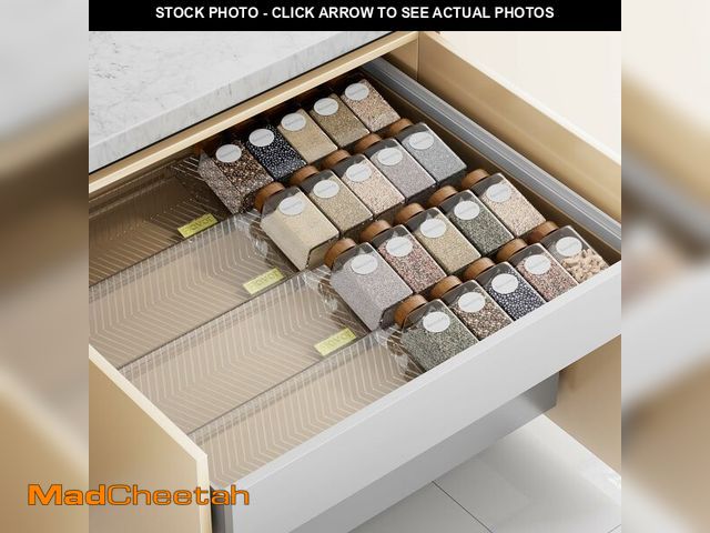 Lot 74-14212226 - PanPanPal Spice Drawer Organizer, 8 Pack Clear Seasoning Organizer Rack, Expandable From 11" to 22" ...