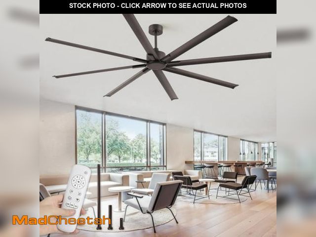 Lot 74-12270721 - Zardon 96 Inch Industrial Ceiling Fan with Remote Control Ã¢â¬â Quiet  High Airflow  Durable for ...