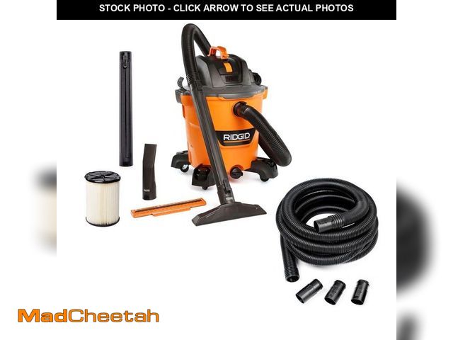 Lot 74-14307071 - RIDGID 12 Gal. 5.0 Peak HP NXT Shop Vacuum HD1200 Wet Dry Vac with Filter, Hose, Accessories and 20 ...