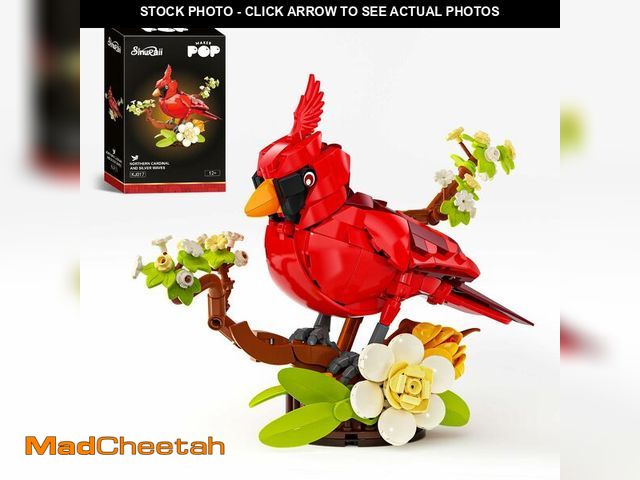 Lot 74-14480839 - Sinuraii Northern Cardinal Bird Flower Building Blocks Set for Adult - UNUSED