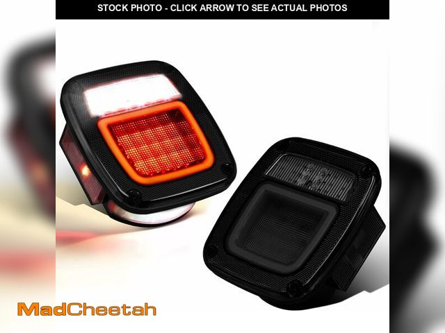 Lot 74-12333388 - WahMOTOTin 2Pcs Square Smoked Lens LED Halo Brake Stop Running/Reverse/License Plate/Clearance marke...