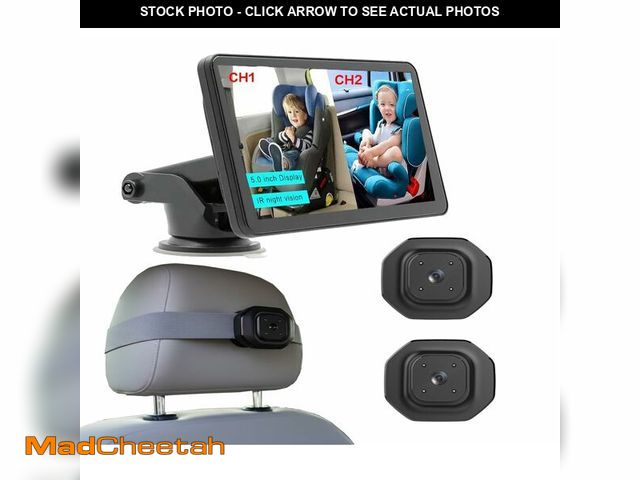 Lot 74-14424507 - Car Baby monitorrÃ¯Â¼ÅBaby Car Camera for 2 Kids - 5" Dual Channel Car Baby Monitor with Split Scre...